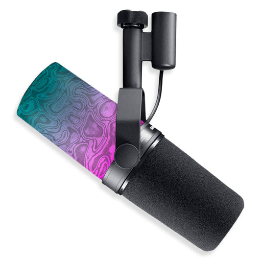 neon damascus shure sm7b microphone skin
