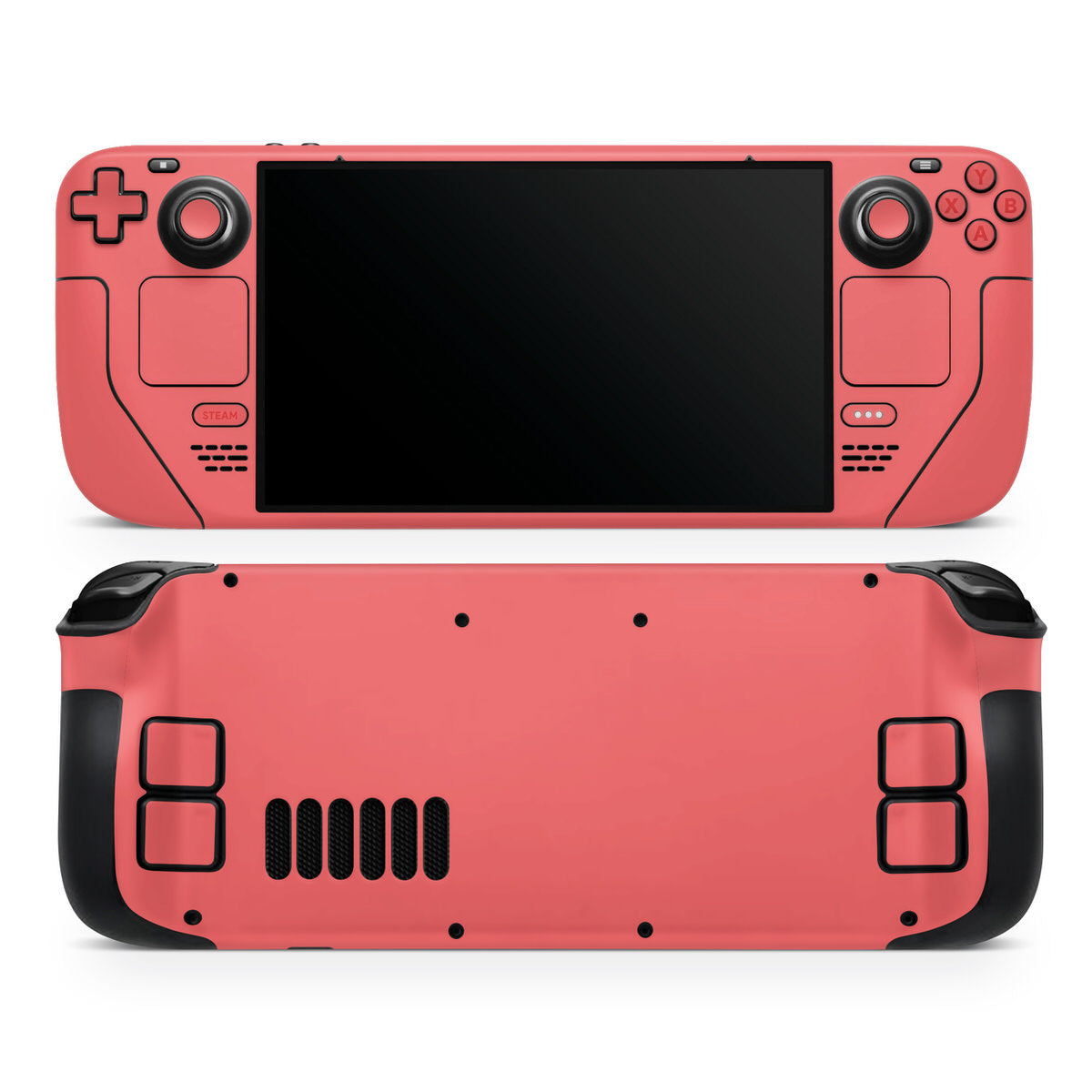 pastel red steam deck oled skin