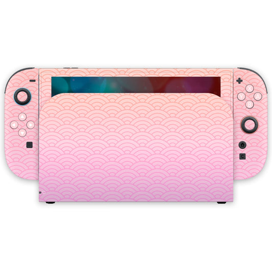 pastel seigaiha waves nintendo switch 2 skin