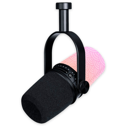 pastel seigaiha waves shure mv7 microphone skin