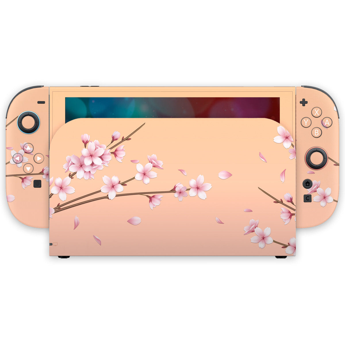 peach cherry blossom nintendo switch 2 skin