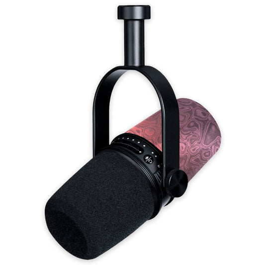 peach damascus shure mv7 microphone skin