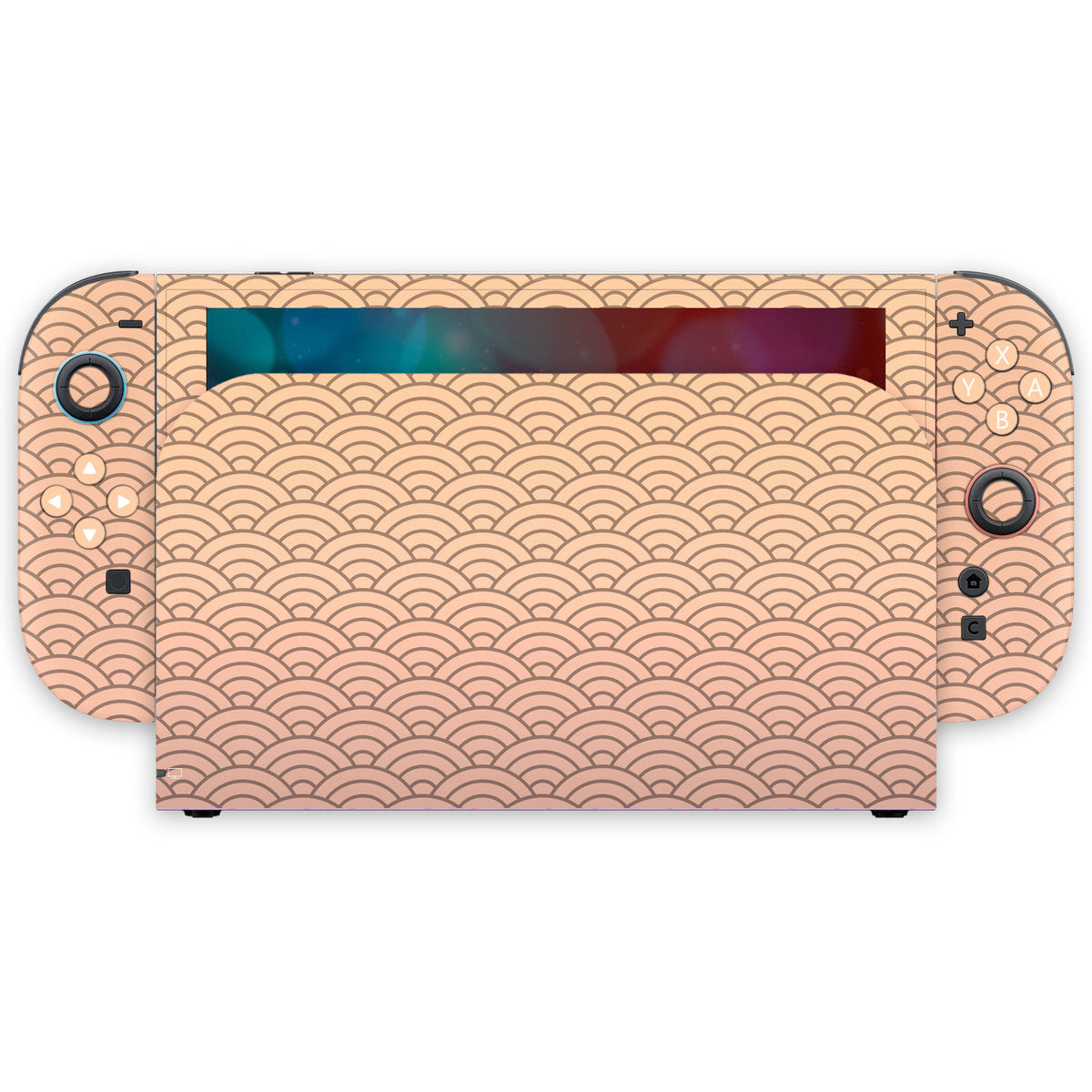 peach seigaiha waves nintendo switch 2 skin