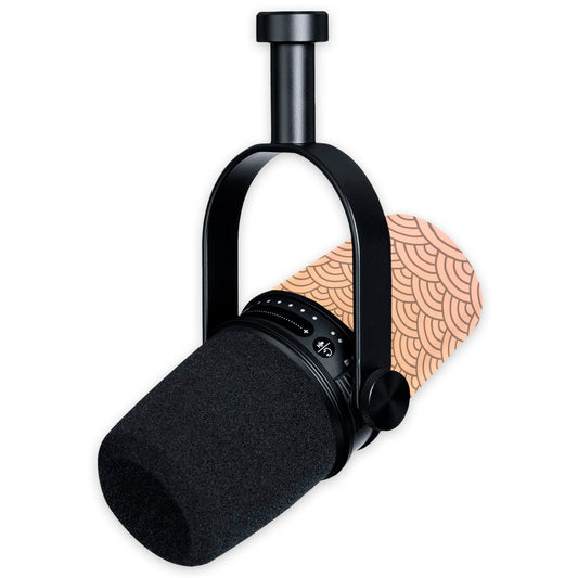 peach seigaiha waves shure mv7 microphone skin