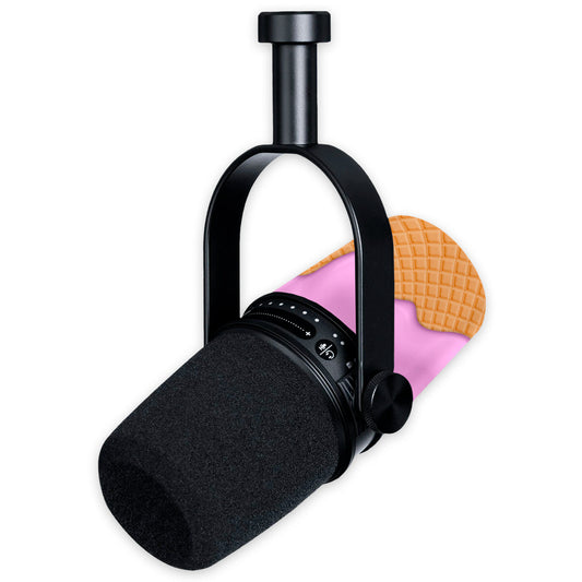 pink ice cream shure mv7 microphone skin