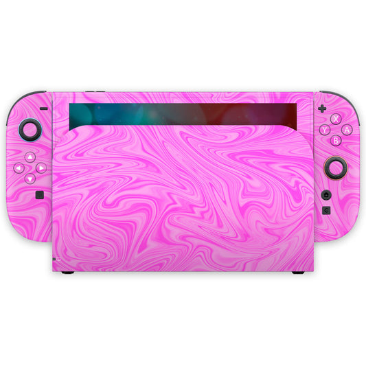 pink liquid marble nintendo switch 2 skin