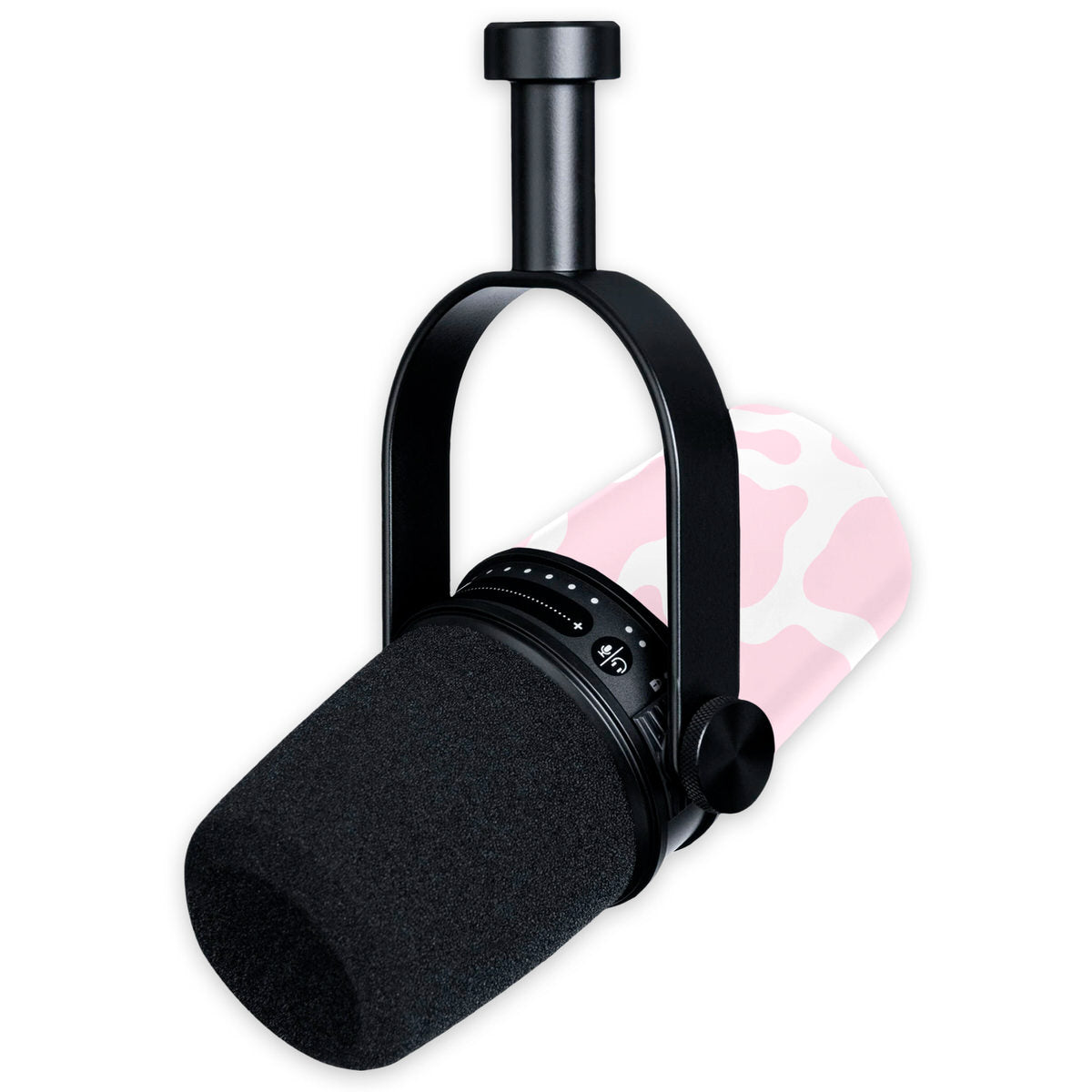 pink moo moo shure mv7 microphone skin