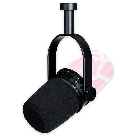 pink moo moo shure mv7 microphone skin