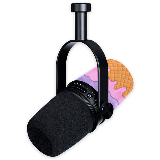 pink & purple ice cream shure mv7 microphone skin