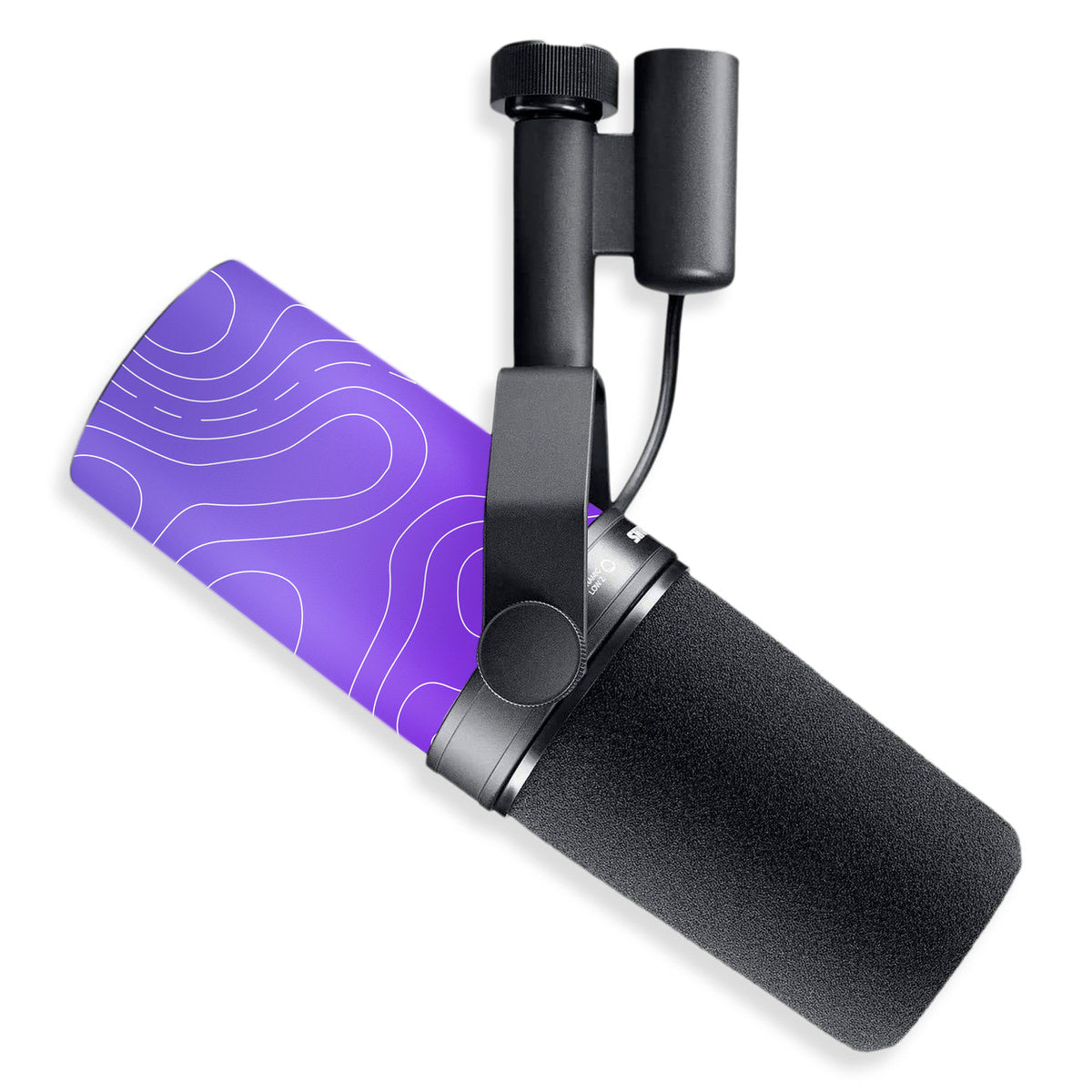 purple topographic shure sm7b microphone skin