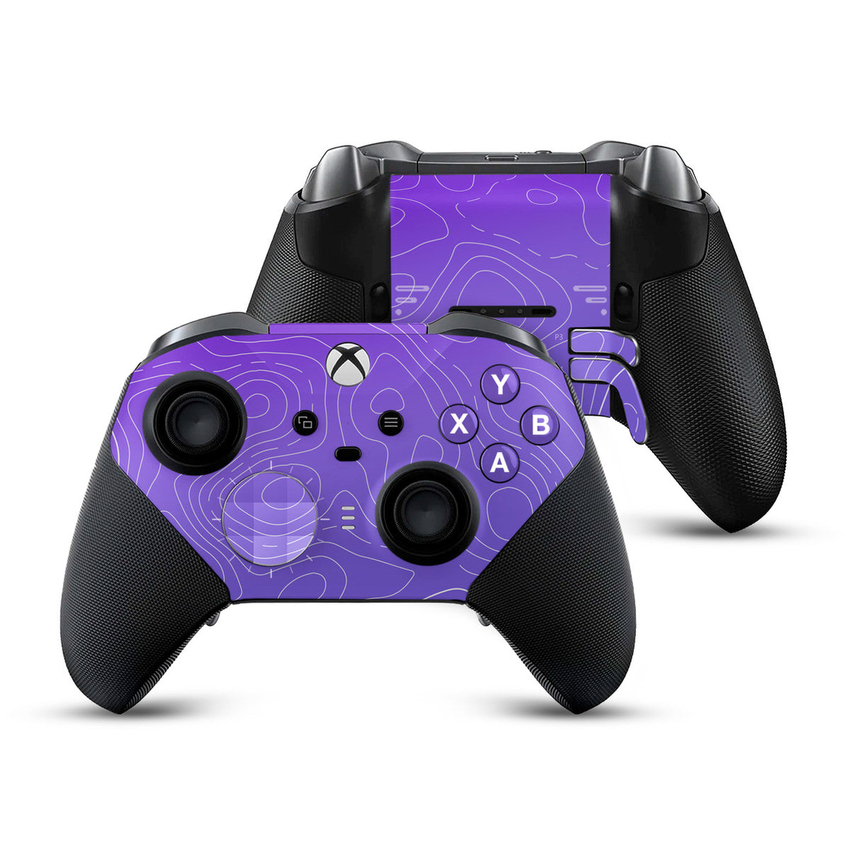 purple topographic xbox elite series 2 controller skin
