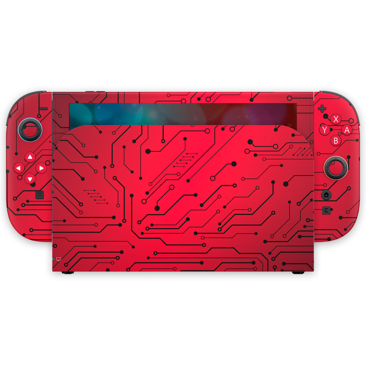 red cybernetic nintendo switch 2 skin