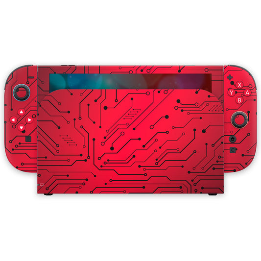 red cybernetic nintendo switch 2 skin