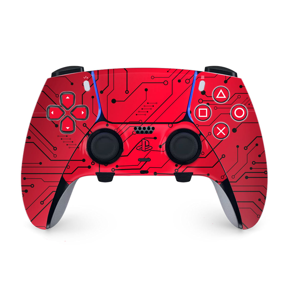 Red Cybernetic PS5 DualSense Edge Controller Skin – GhostlyGuard