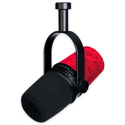 red cybernetic shure mv7 microphone skin