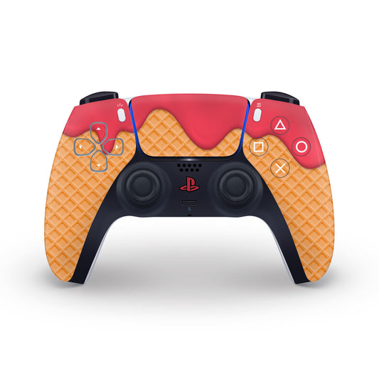 red ice cream ps5 controller skin