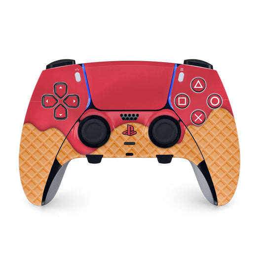 red ice cream ps5 dualsense edge controller skin