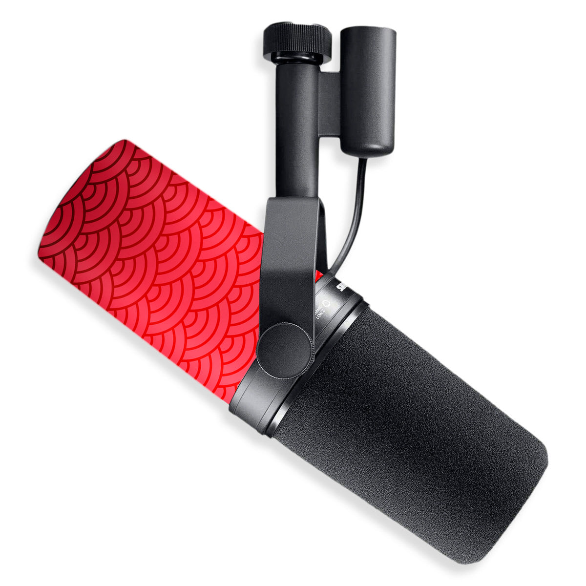 red seigaiha waves shure sm7b microphone skin