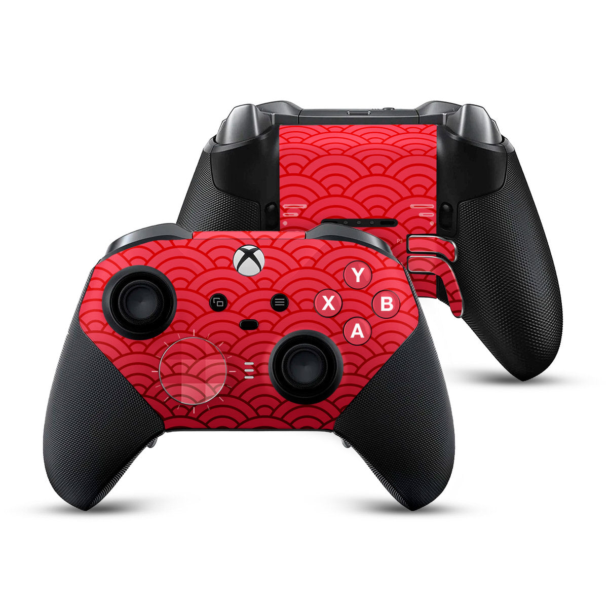 red seigaiha waves xbox elite series 2 controller skin