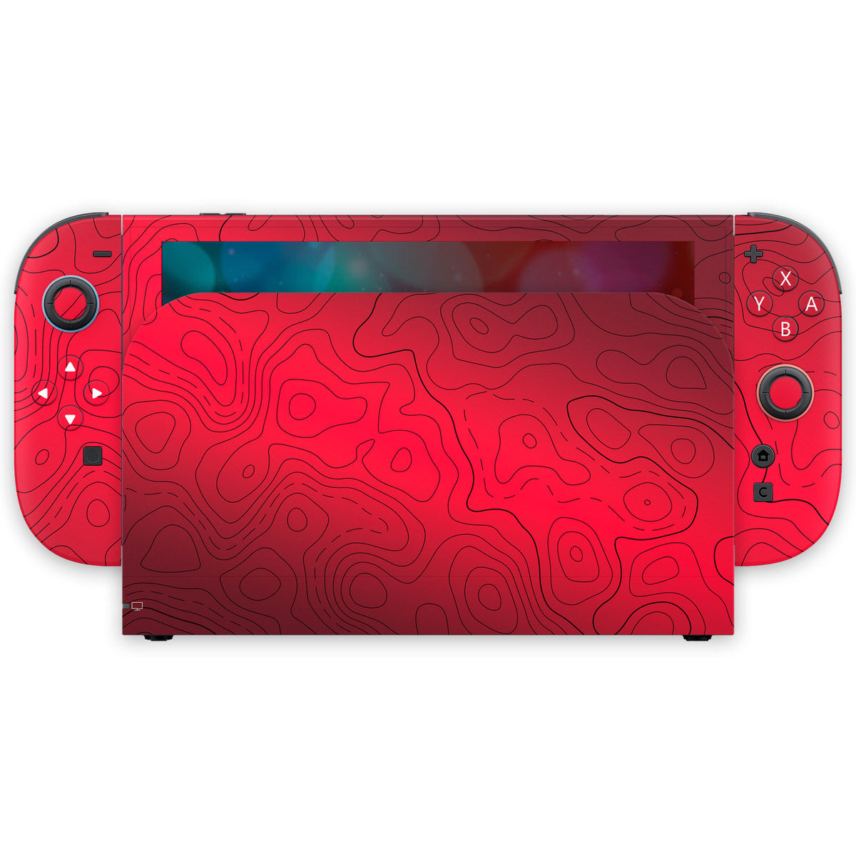 red topographic nintendo switch 2 skin