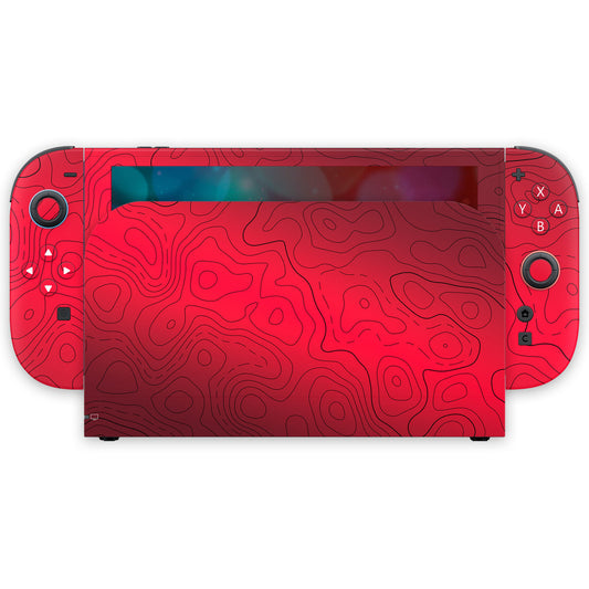 red topographic nintendo switch 2 skin