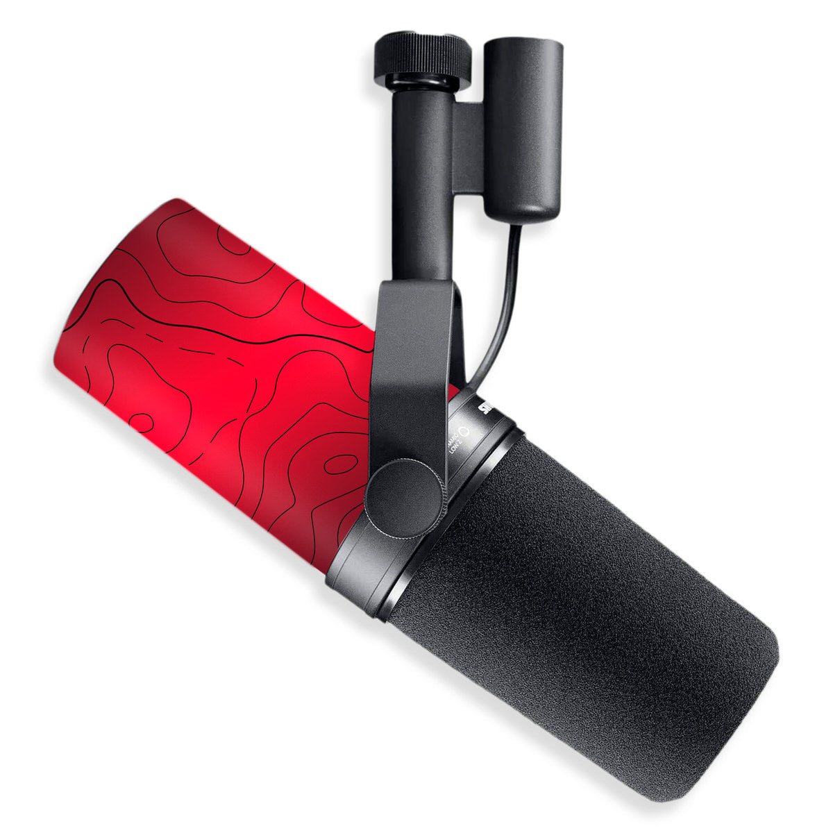red topographic shure sm7b microphone skin