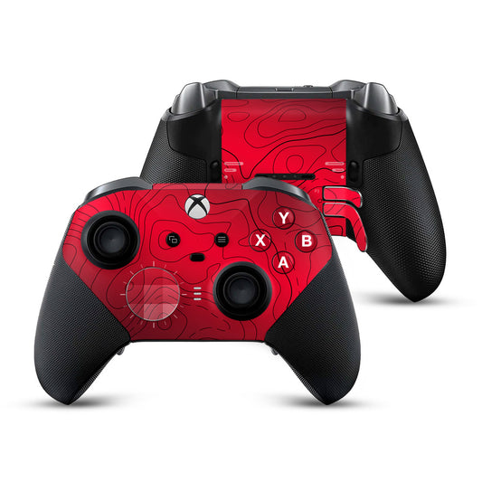 red topographic xbox elite controller series 2 skin