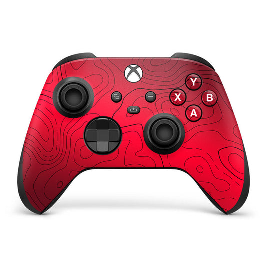 red topographic xbox series x controller skin