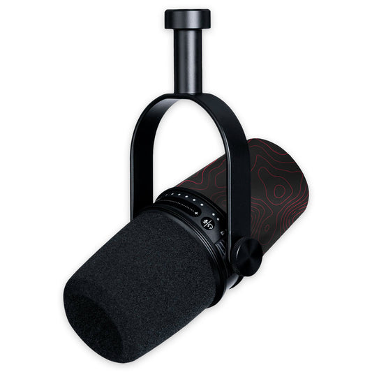 ruby topographic shure mv7 microphone skin