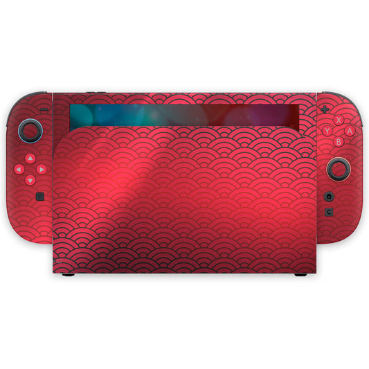 scarlet seigaiha waves nintendo switch 2 skin