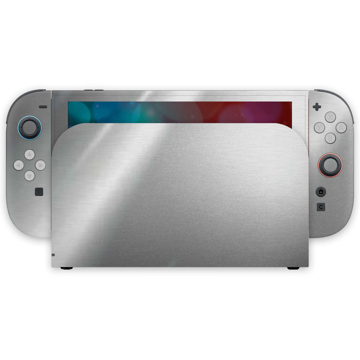 silver steel nintendo switch 2 skin