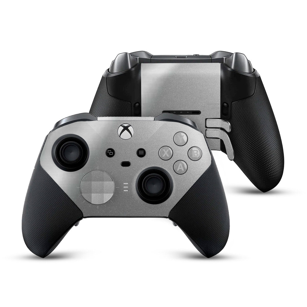 silver steel xbox elite controller series 2 skin