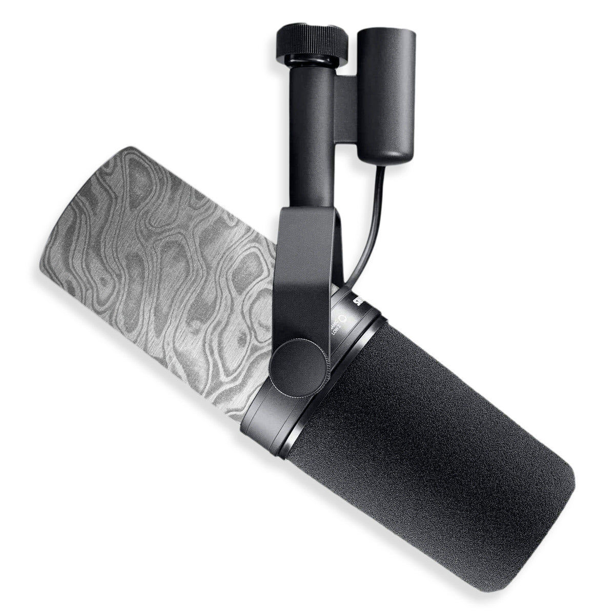 steel damascus shure sm7b microphone skin