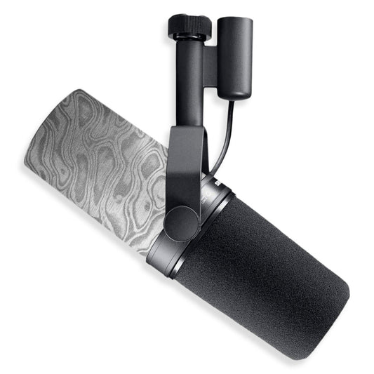 steel damascus shure sm7b microphone skin