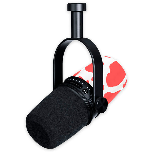strawberry moo moo shure mv7 microphone decal cover