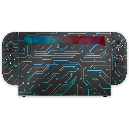 teal cybernetic nintendo switch 2 skin