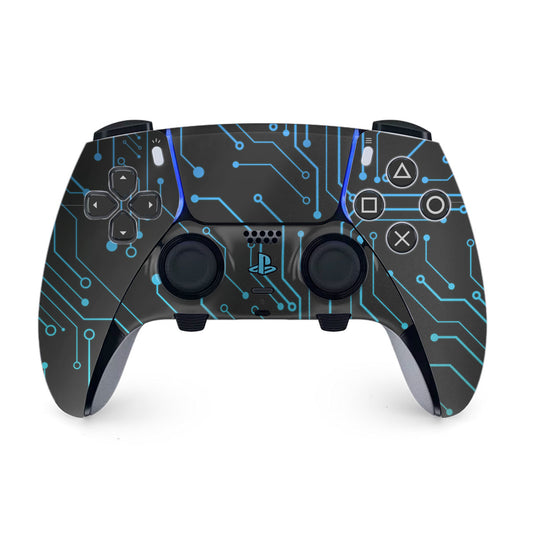 teal cybernetic ps5 dualsense edge controller skin