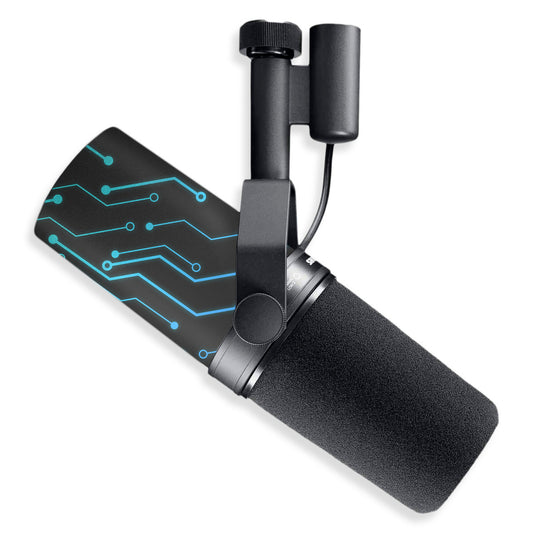 teal cybernetic shure sm7b microphone decal cover skin