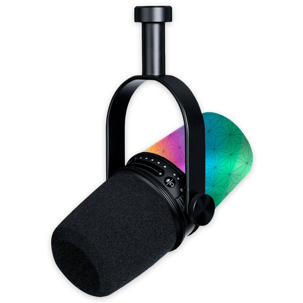 titanium asanoha shure mv7 microphone decal skin