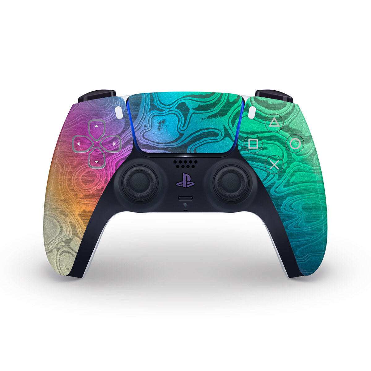 titanium damascus ps5 controller skin