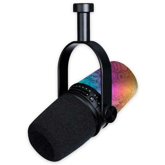 titanium damascus shure mv7 microphone skin