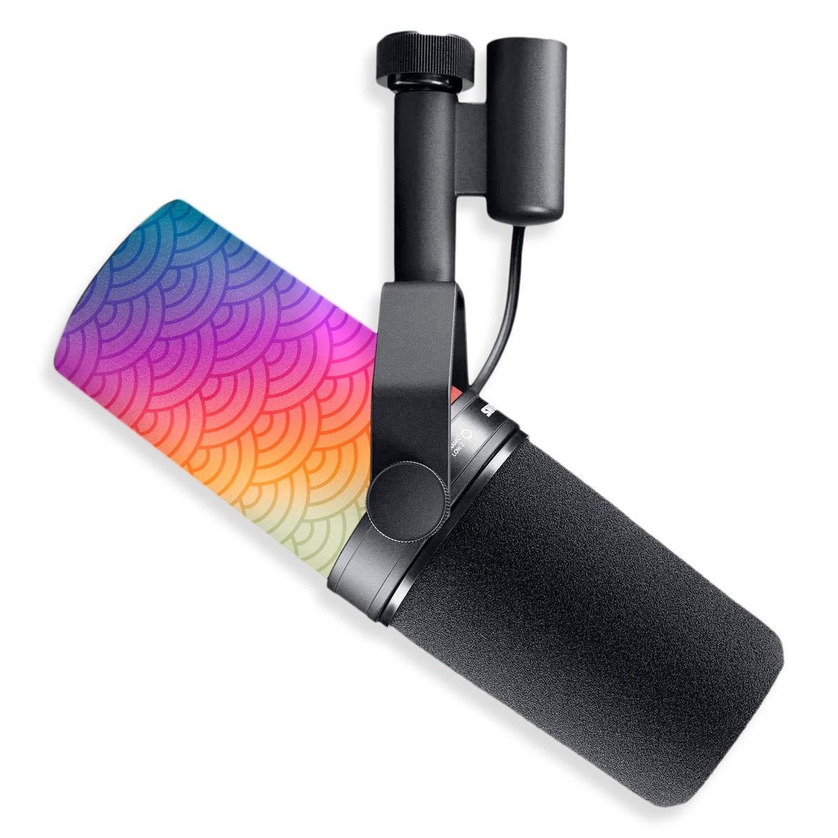 Titanium Seigaiha Waves Shure SM7B Microphone Skin