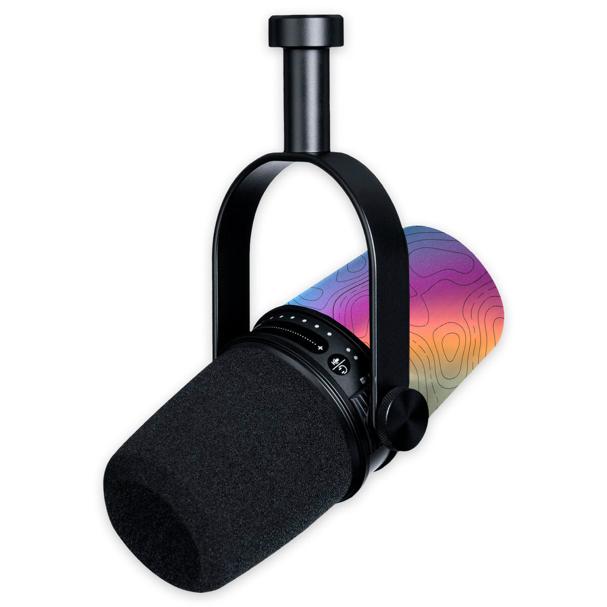 titanium topographic shure mv7 microphone skin