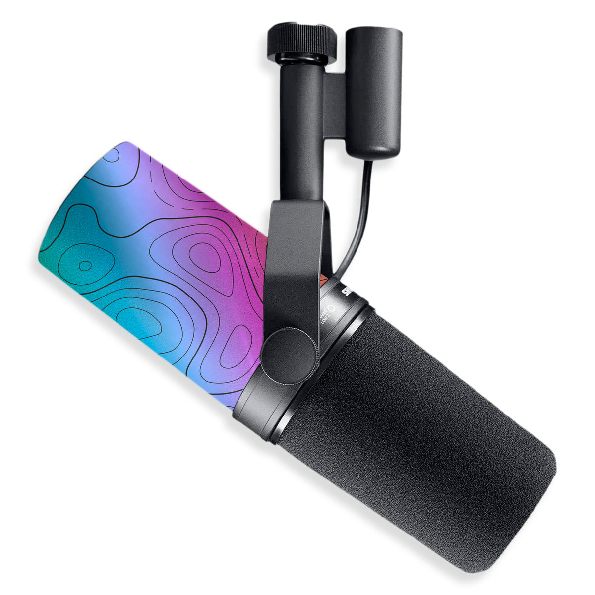 titanium topographic shure sm7b microphone skin