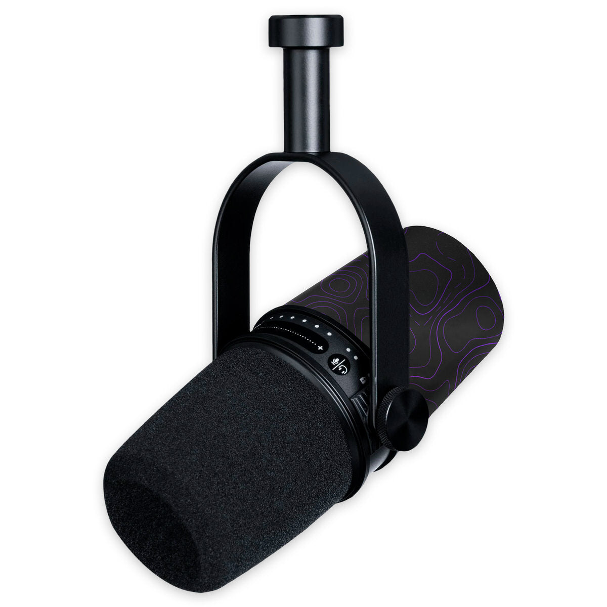 violet topographic shure mv7 microphone skin
