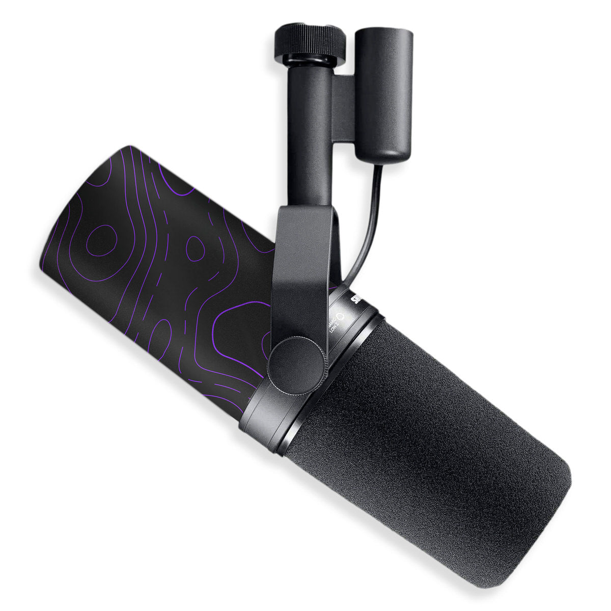 violet topographic shure sm7b microphone skin