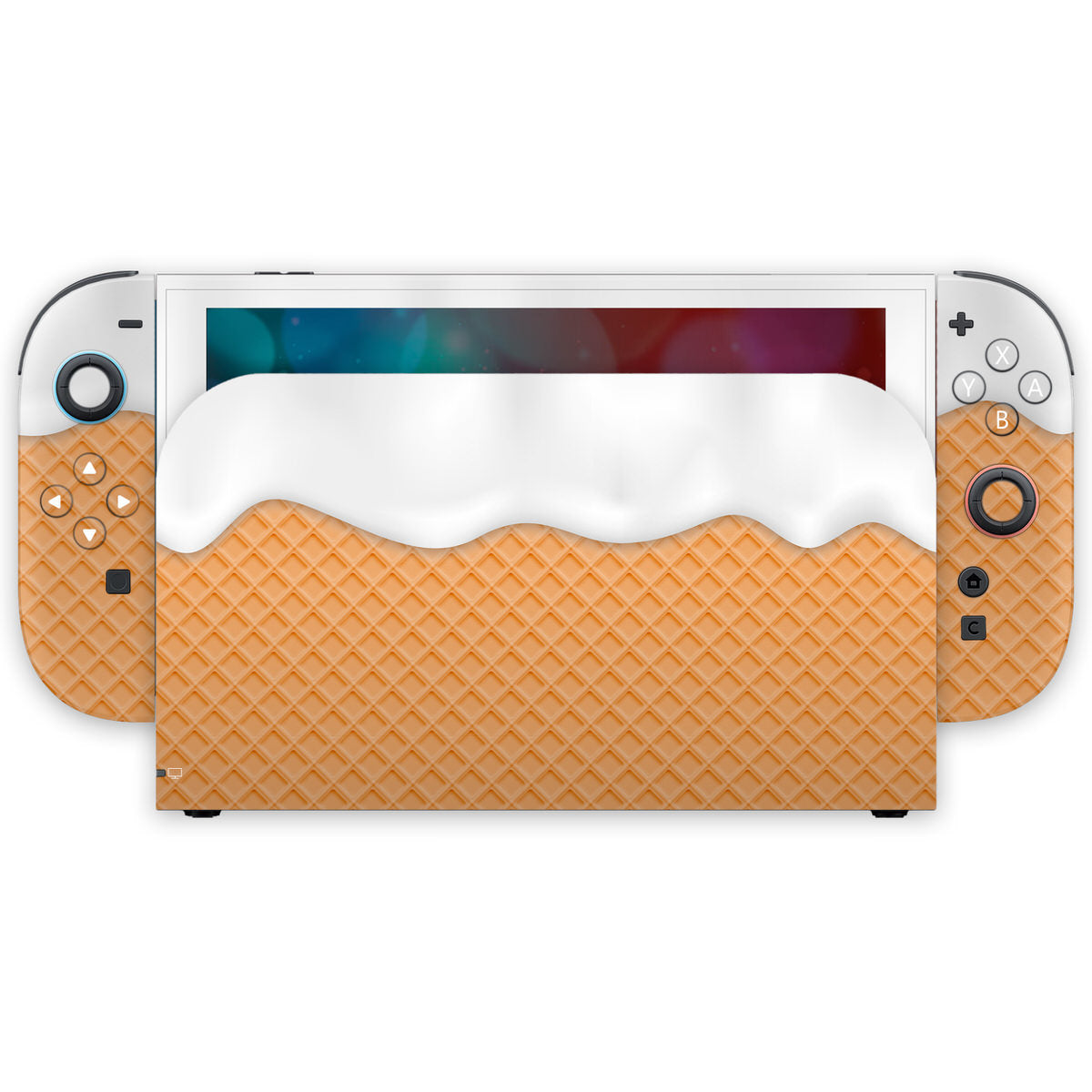 white ice cream nintendo switch 2 console & joycon skins