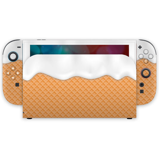 white ice cream nintendo switch 2 console & joycon skins