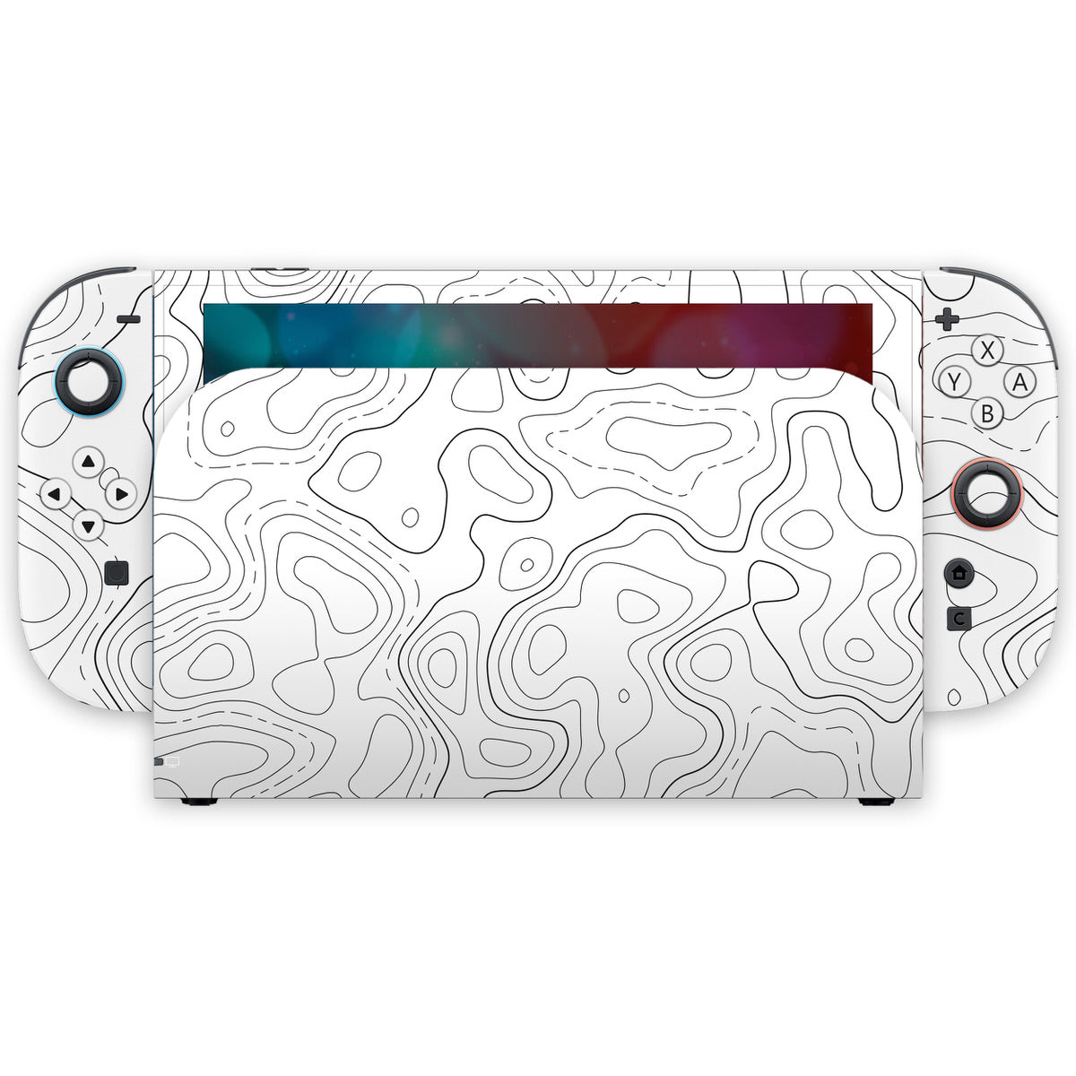 white topographic nintendo switch 2 skin