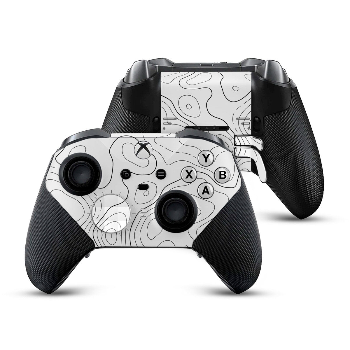 white topographic xbox elite series 2 controller skin